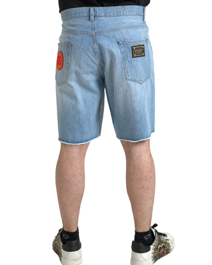 Dolce & Gabbana Light Blue Cotton Men Bermuda Denim Shorts