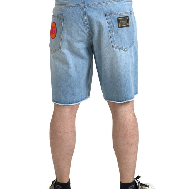Dolce & Gabbana Light Blue Cotton Men Bermuda Denim Shorts
