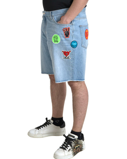 Dolce & Gabbana Light Blue Cotton Men Bermuda Denim Shorts