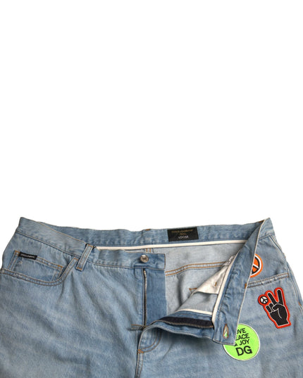 Dolce & Gabbana Light Blue Cotton Men Bermuda Denim Shorts