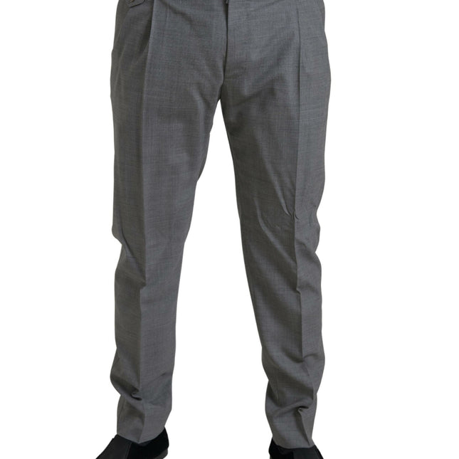 Dolce & Gabbana Gray Wool Chino Skinny Men Dress Trouser Pants