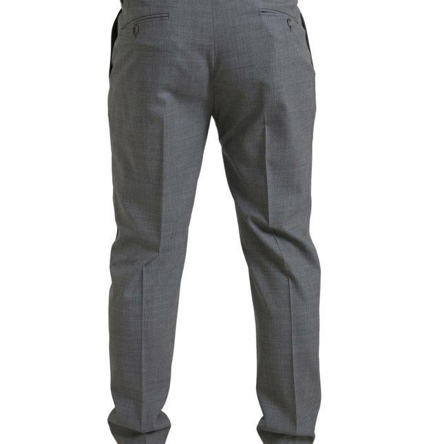 Dolce & Gabbana Gray Wool Chino Skinny Men Dress Trouser Pants