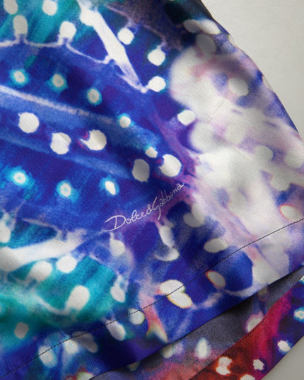 Dolce & Gabbana Multicolor Silk Psychedelic Print Men Pajama Shirt