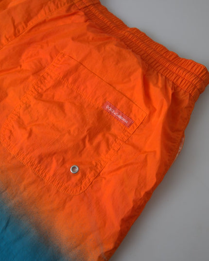 Dolce & Gabbana Orange Blue Gradient Beachwear Swimwear Shorts