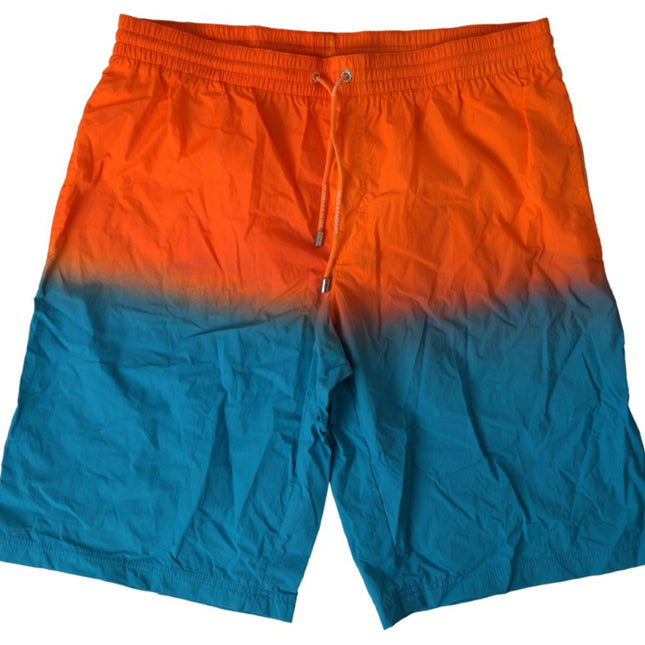Dolce & Gabbana Orange Blue Gradient Beachwear Swimwear Shorts