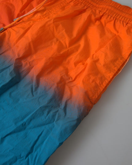 Dolce & Gabbana Orange Blue Gradient Beachwear Swimwear Shorts