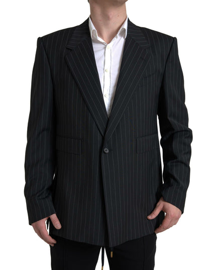 Dolce & Gabbana Black Stripe Single Breasted SICILIA Blazer