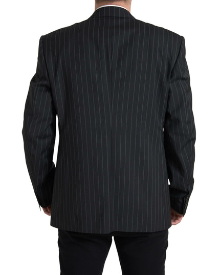 Dolce & Gabbana Black Stripe Single Breasted SICILIA Blazer