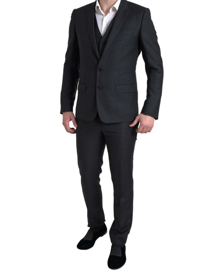 Dolce & Gabbana Black 3 Piece Single Breasted MARTINI Suit