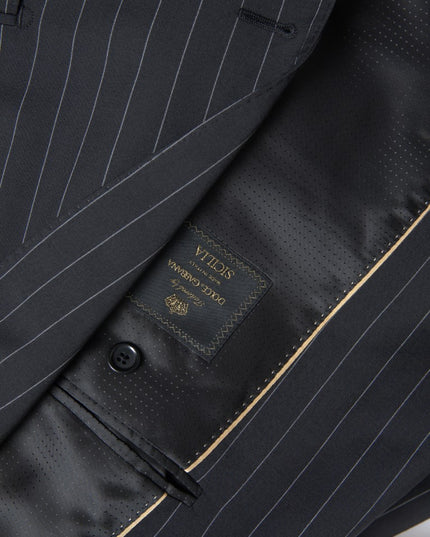 Dolce & Gabbana Black Stripe Single Breasted SICILIA Blazer