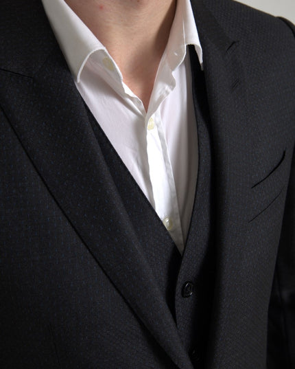 Dolce & Gabbana Black 3 Piece Single Breasted MARTINI Suit