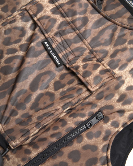 Dolce & Gabbana Brown Leopard Silk Sleeveless Sportswear