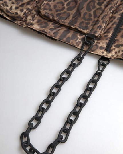 Dolce & Gabbana Brown Leopard Silk Sleeveless Sportswear