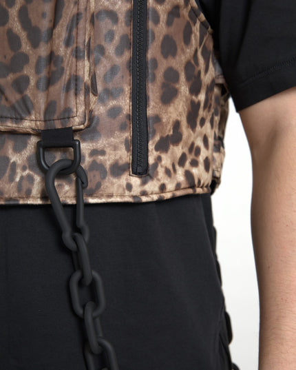 Dolce & Gabbana Brown Leopard Silk Sleeveless Sportswear