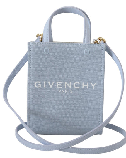 Givenchy Blue Coated Canvas Vertical Cloud Mini Shoulder Bag