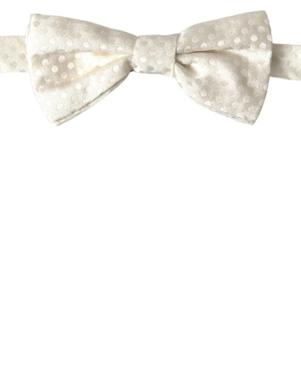 Dolce & Gabbana Ivory Fantasy Pattern Adjustable Neck Papillon Bow Tie