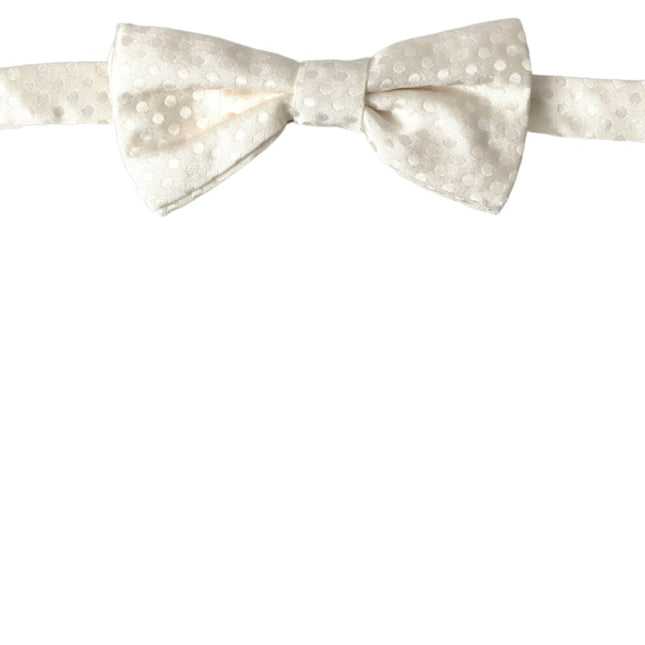 Dolce & Gabbana Ivory Fantasy Pattern Adjustable Neck Papillon Bow Tie