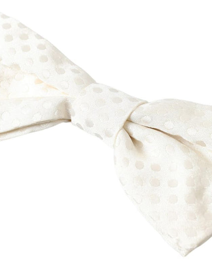 Dolce & Gabbana Ivory Fantasy Pattern Adjustable Neck Papillon Bow Tie