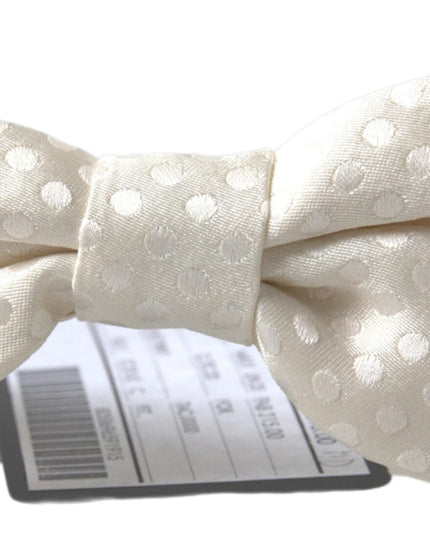 Dolce & Gabbana Ivory Fantasy Pattern Adjustable Neck Papillon Bow Tie