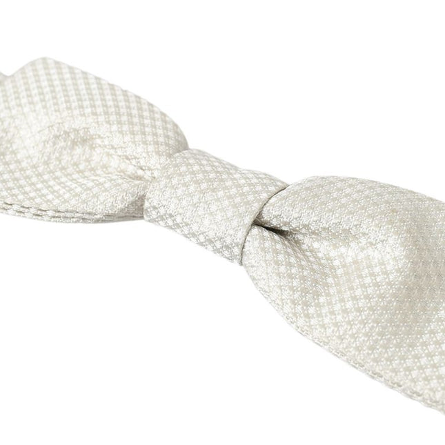 Dolce & Gabbana Ivory Silk Adjustable Neck Papillon Men Bow Tie