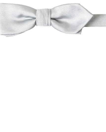 Dolce & Gabbana Gray Silk Adjustable Men Neck Papillon Bow Tie