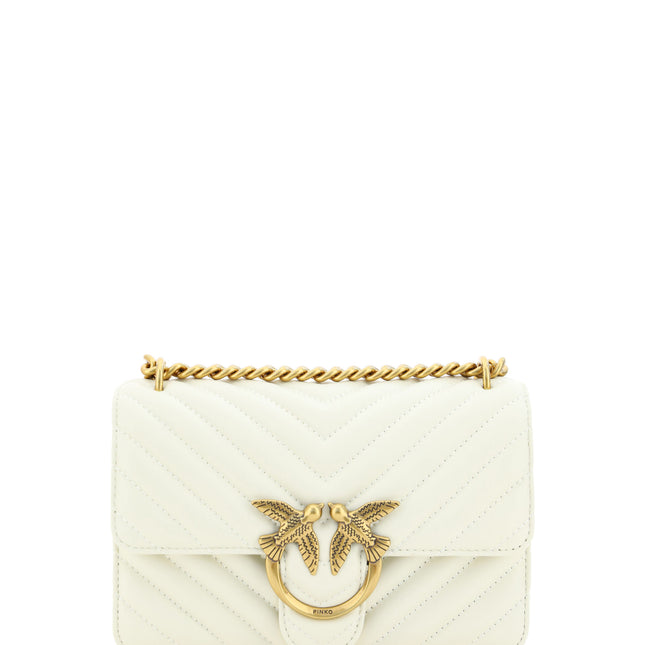 PINKO Elegant White Mini Love Shoulder Bag