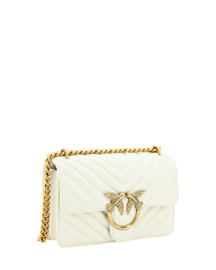 PINKO White Leather Love One Mini Shoulder Bag