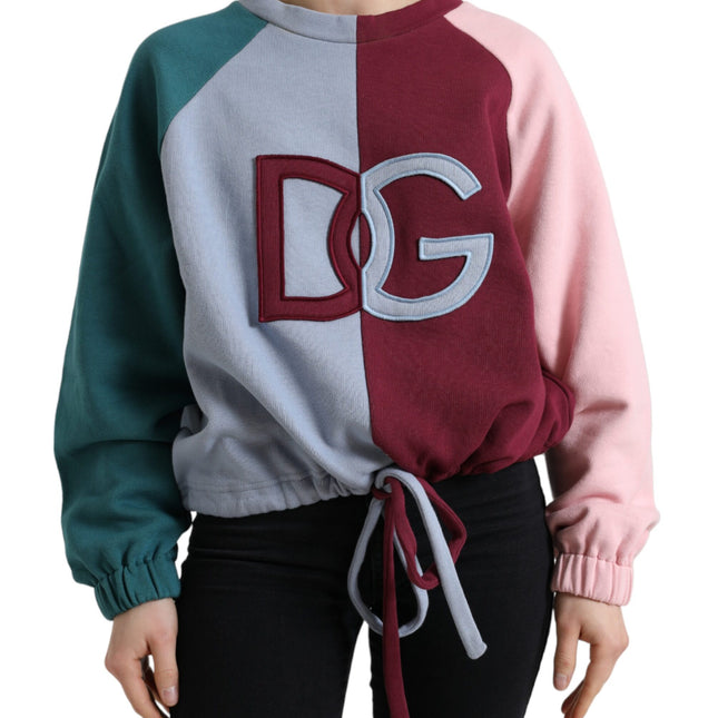 Dolce & Gabbana Multicolor Cotton Crew Neck Pullover Sweater