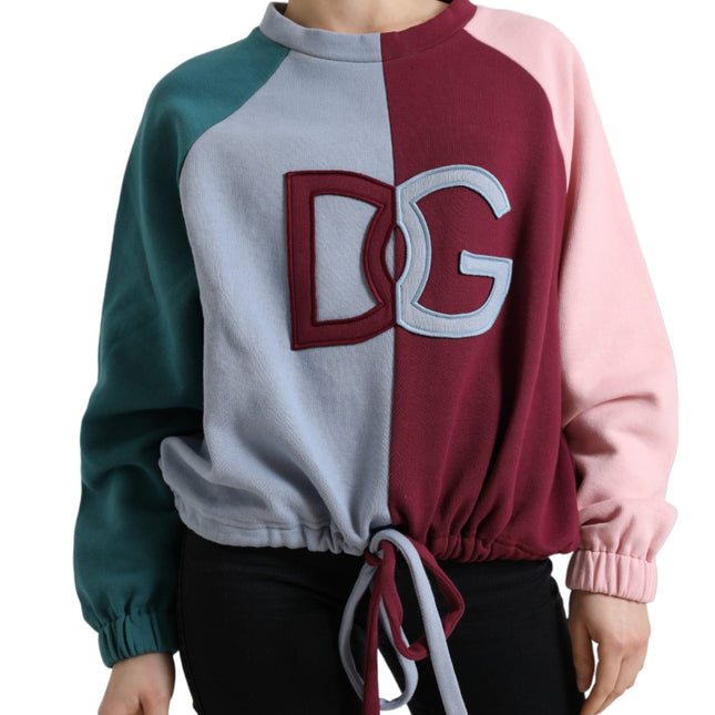 Dolce & Gabbana Multicolor Cotton Crew Neck Pullover Sweater