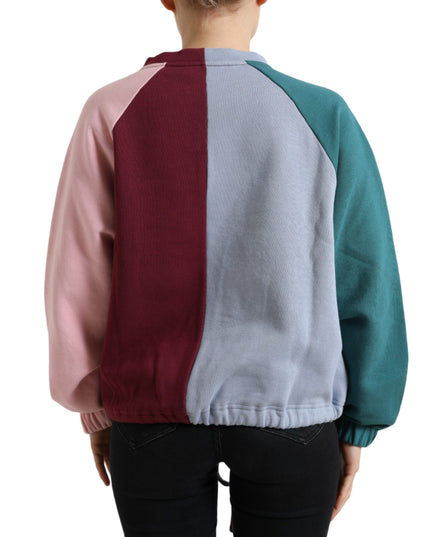 Dolce & Gabbana Multicolor Cotton Crew Neck Pullover Sweater