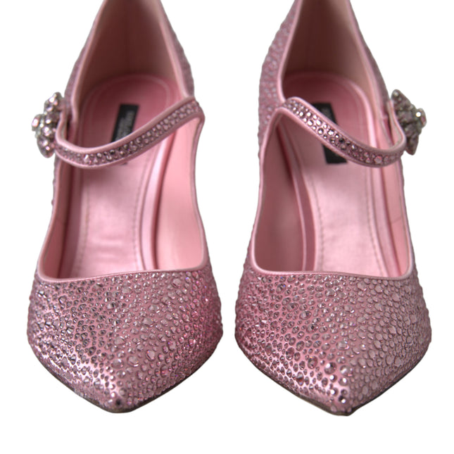 Dolce & Gabbana Pink Strass Crystal Heels Pumps Shoes