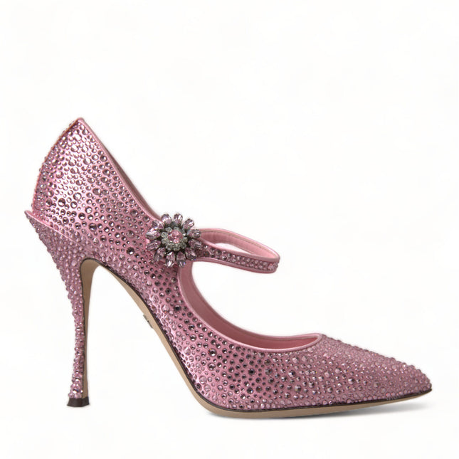 Dolce & Gabbana Pink Strass Crystal Heels Pumps Shoes