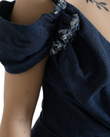 Dolce & Gabbana Blue Patchwork Two Tone Denim Mini Dress