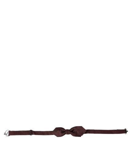 Dolce & Gabbana Red Bordeaux Silk Slim Adjustable Neck Papillon Bow Tie