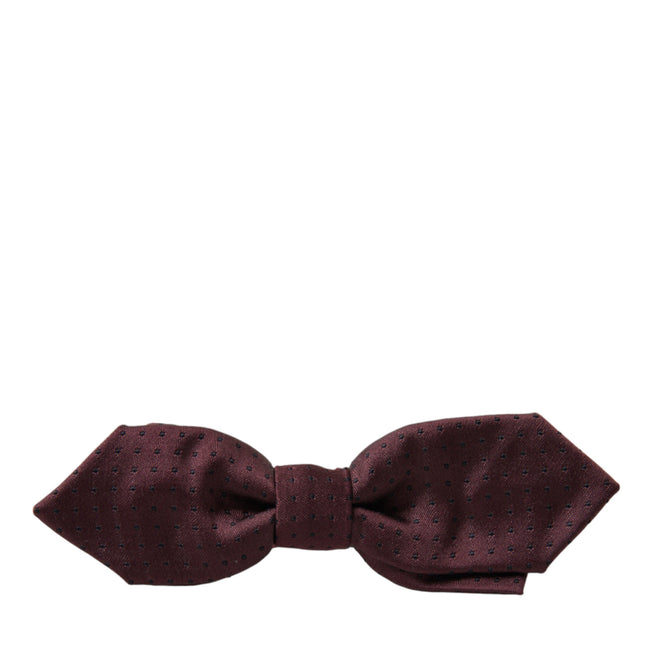 Dolce & Gabbana Red Bordeaux Silk Slim Adjustable Neck Papillon Bow Tie