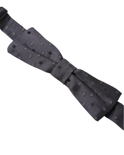 Dolce & Gabbana Blue Polka Dot Silk Adjustable Neck Men Papillon Bow Tie