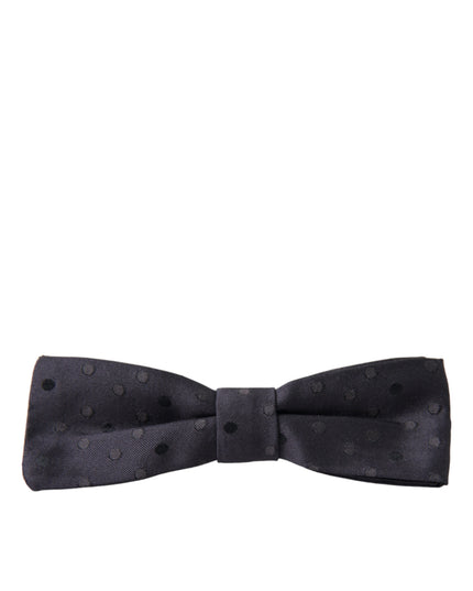 Dolce & Gabbana Blue Polka Dot Silk Adjustable Neck Men Papillon Bow Tie