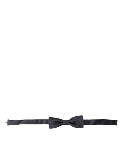 Dolce & Gabbana Dark Gray Silk Adjustable Neck Men Papillon Bow Tie