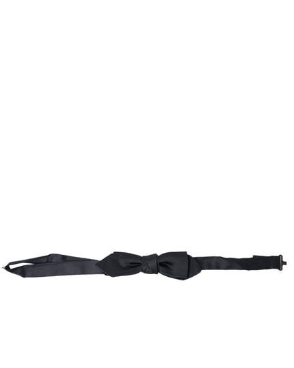 Dolce & Gabbana Dark Blue Silk Satin Adjustable Neck Men Papillon Bow Tie