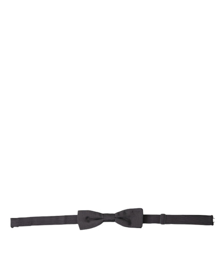 Dolce & Gabbana Dark Gray Silk Adjustable Neck Men Papillon Bow Tie