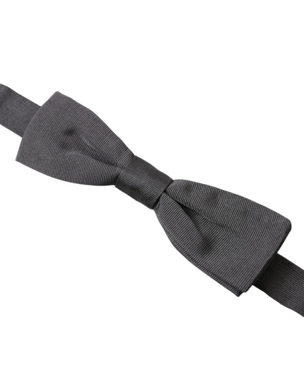 Dolce & Gabbana Dark Gray Silk Adjustable Neck Men Papillon Bow Tie