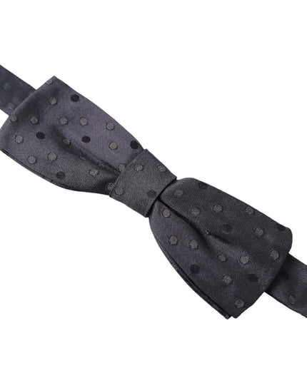 Dolce & Gabbana Blue Polka Dot Silk Adjustable Neck Men Papillon Bow Tie