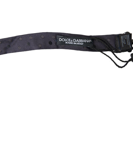 Dolce & Gabbana Blue Polka Dot Silk Adjustable Neck Men Papillon Bow Tie