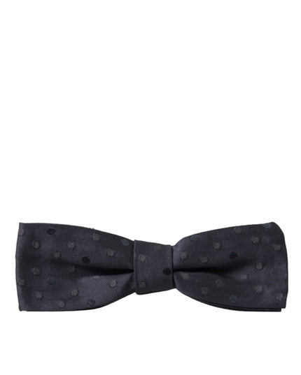 Dolce & Gabbana Blue Polka Dot Silk Adjustable Neck Men Papillon Bow Tie