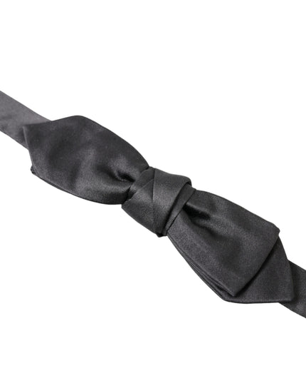 Dolce & Gabbana Dark Gray Silk Adjustable Neck Men Papillon Bow Tie