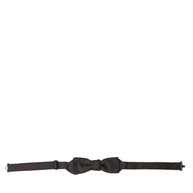 Dolce & Gabbana Brown Polyester Silk Adjustable Neck Men Papillon Bow Tie