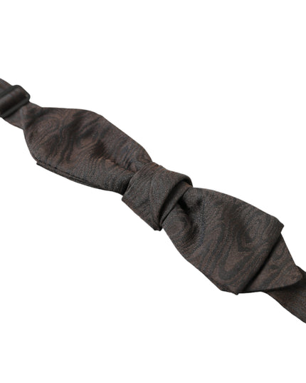 Dolce & Gabbana Brown Polyester Silk Adjustable Neck Men Papillon Bow Tie