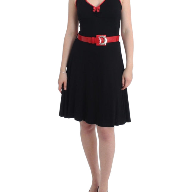 Roccobarocco Black belted palladio dress