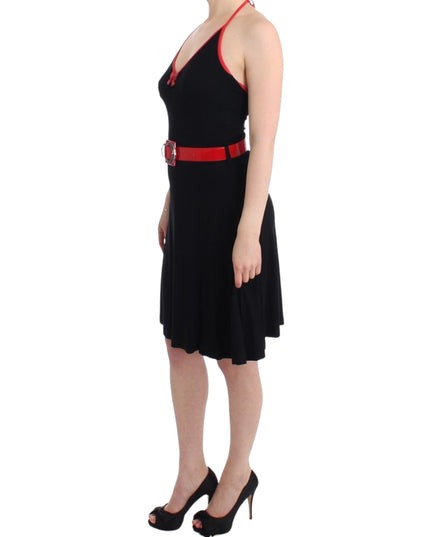 Roccobarocco Black belted palladio dress