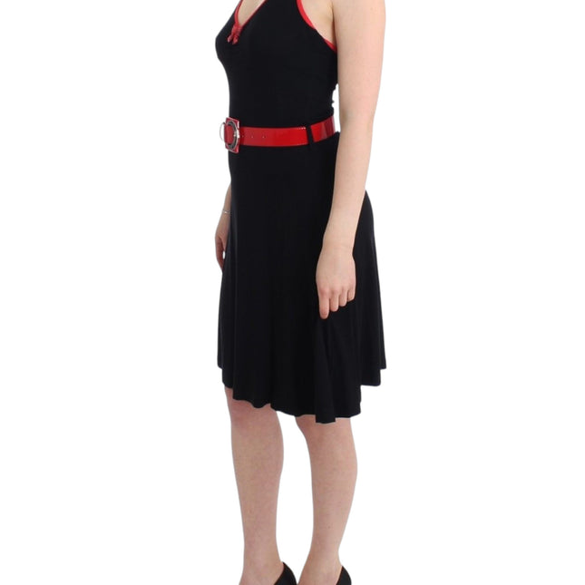 Roccobarocco Black belted palladio dress